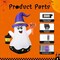 GOOSH 5 FT Halloween Inflatables Cute Wizard Ghost with Hand-Held Light and Built-in LEDs